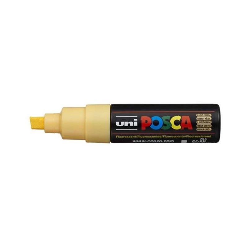 Uni Posca Marker 8.0mm Bold Chisel Fluro Light Orange PC-8K