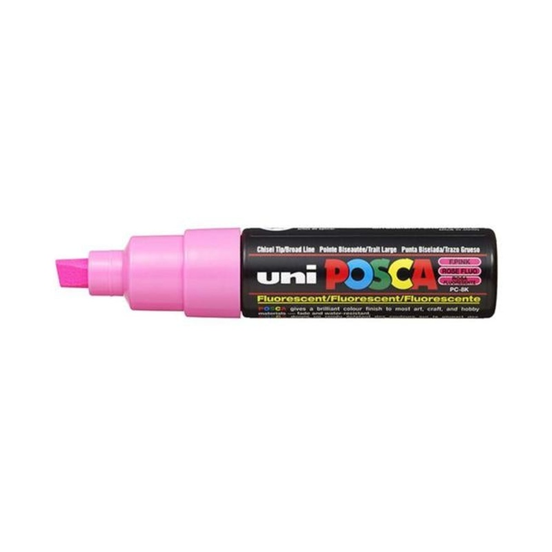 Uni Posca Marker 8.0mm Bold Chisel Fluro Pink PC-8K