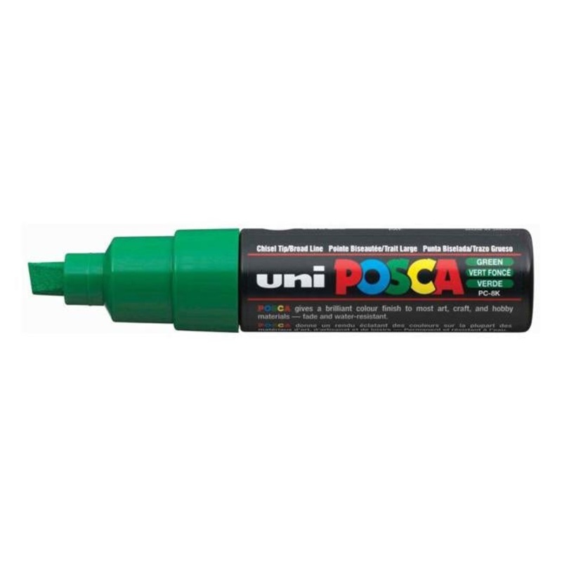 Uni Posca Marker 8.0mm Bold Chisel Green PC-8K