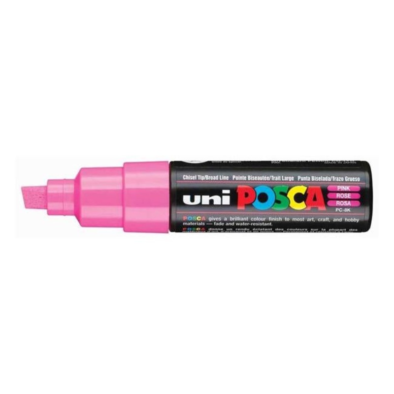 Uni Posca Marker 8.0mm Bold Chisel Pink PC-8K