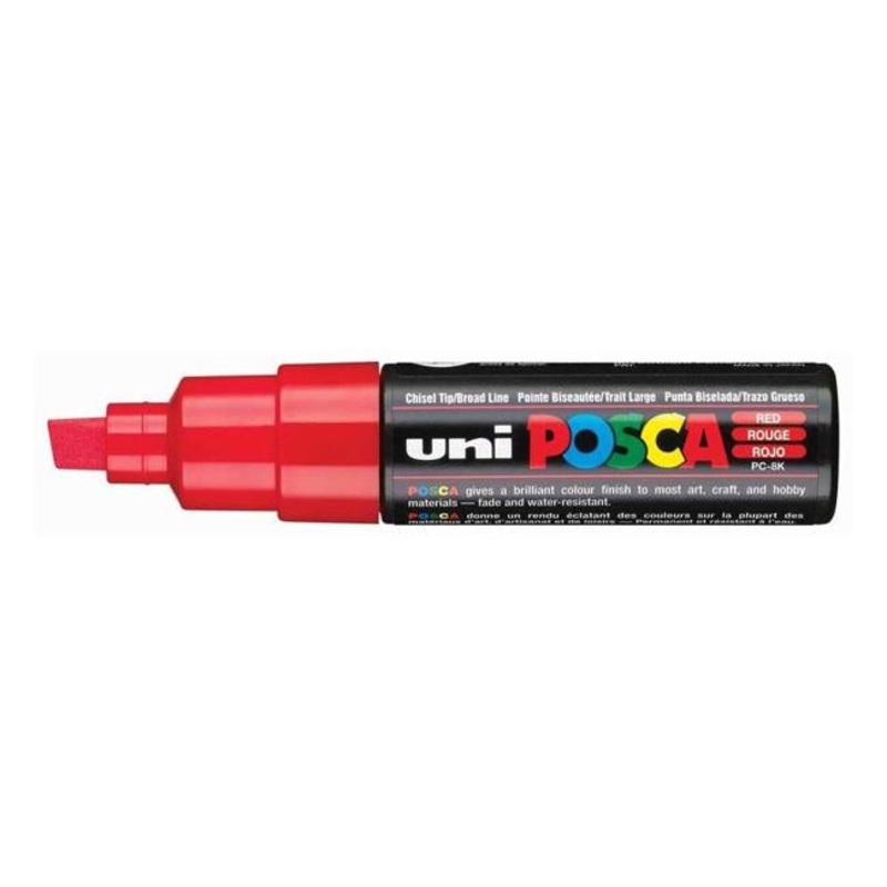Uni Posca Marker 8.0mm Bold Chisel Red PC-8K