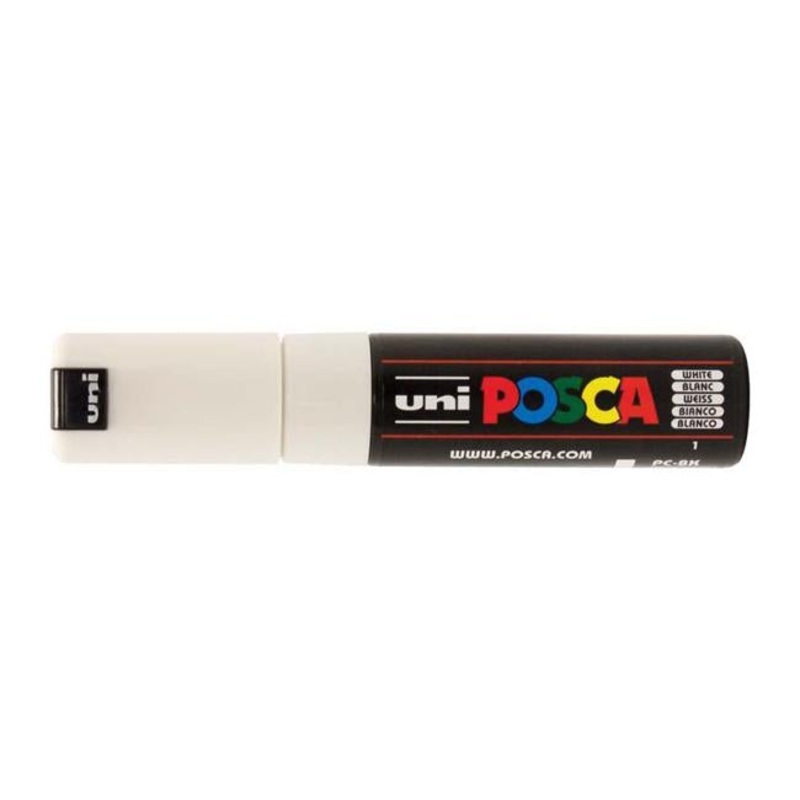 Uni Posca Marker 8.0mm Bold Chisel White PC-8K
