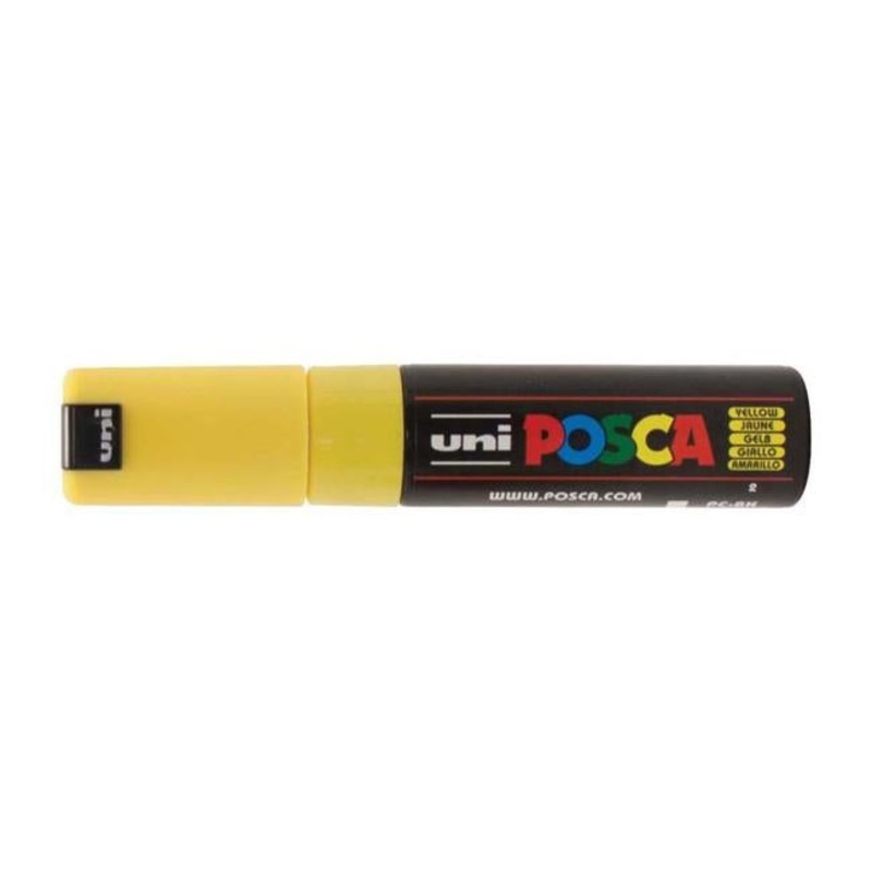 Uni Posca Marker 8.0mm Bold Chisel Yellow PC-8K