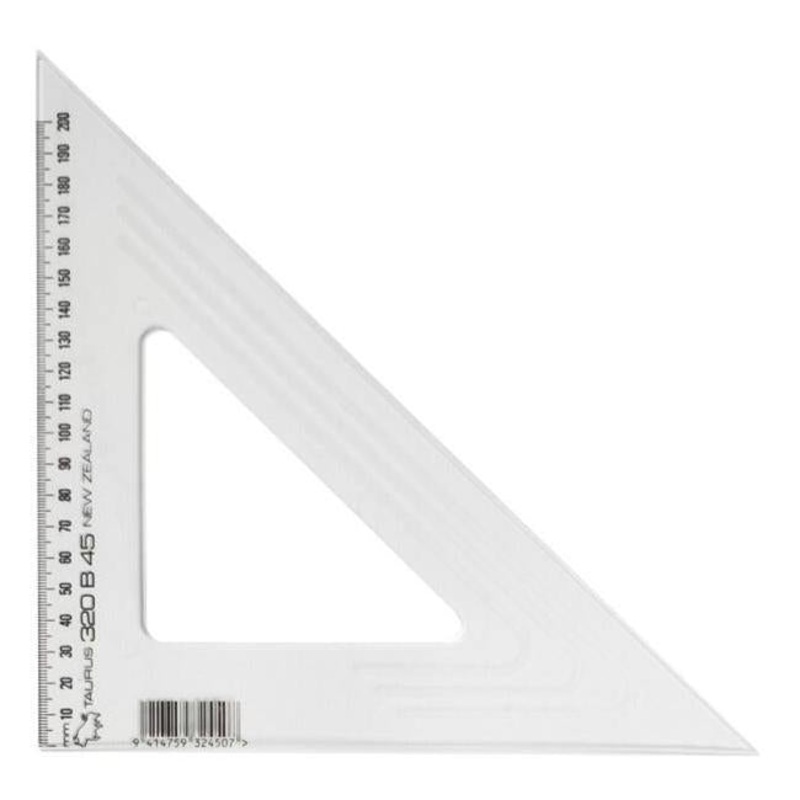 Taurus set square 21cm longest side 45 degree taurus straight edge