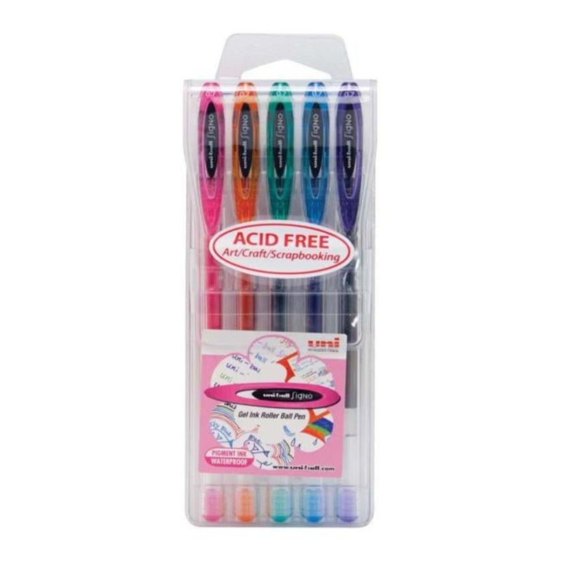 Uni-ball Signo Fine 0.7mm Capped Pack 5 Asstd UM-120