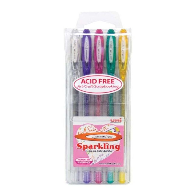 Uni-ball Signo Sparkling 1.0mm Capped Pack 5 Asstd UM-120