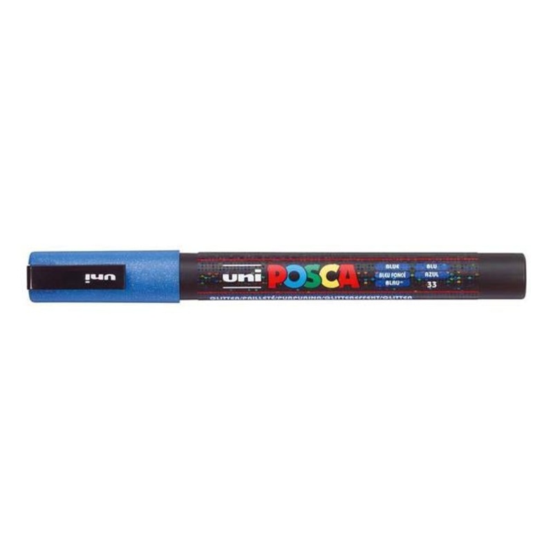 Uni Posca Marker 0.9-1.3mm Fine Glitter Blue PC-3M
