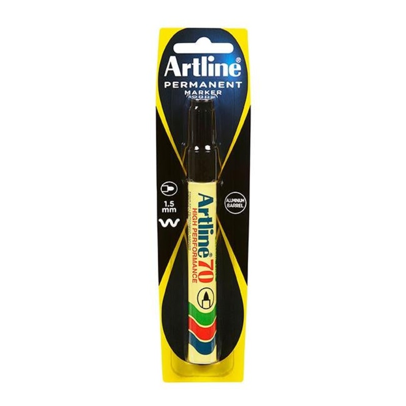 Artline 70 permanent marker 1.5mm bullet nib black hs