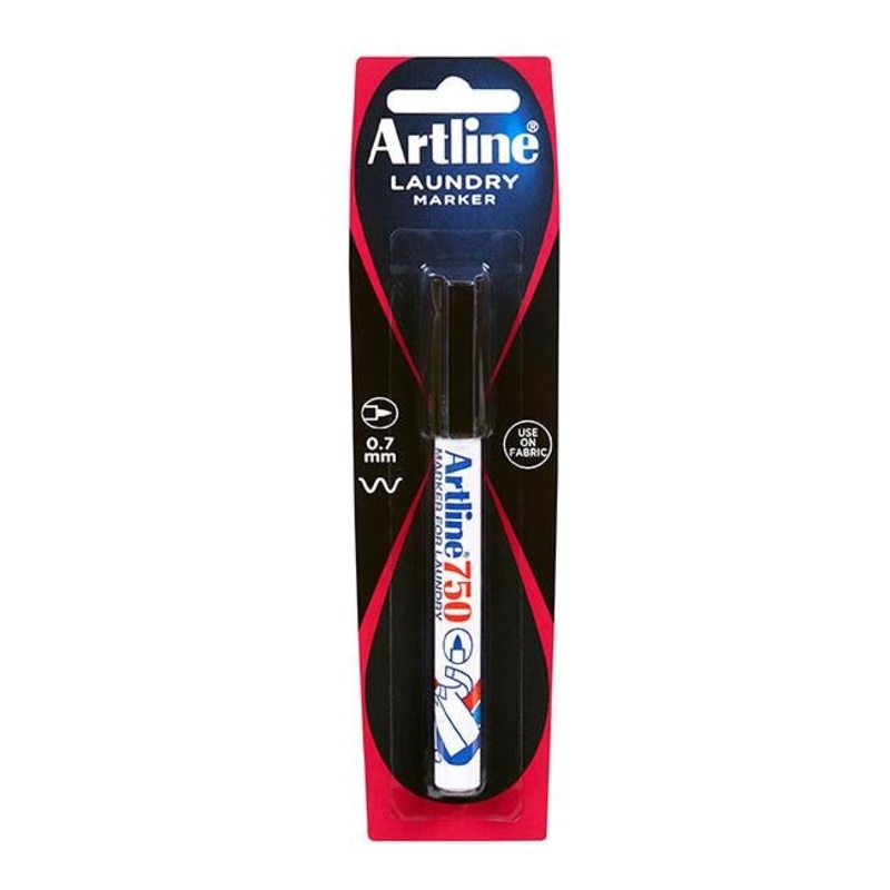 Artline 750 laundry marker 0.7mm bullet nib black hs