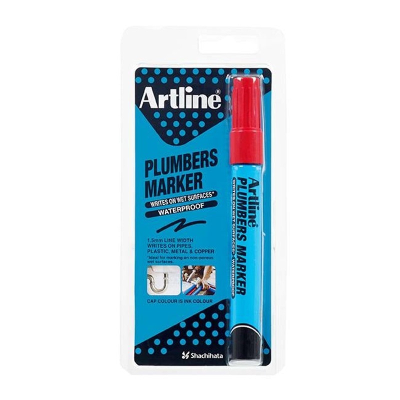 Artline plumbers permanent marker red hs
