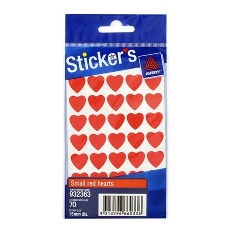 Avery 32-363 Hearts Small Red