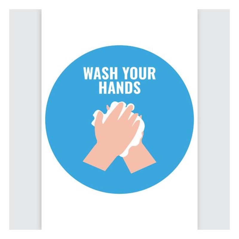Avery Pre-Printed Self-Adhesive Sign Wash Your Hands Round 20cm 5 Sheets
