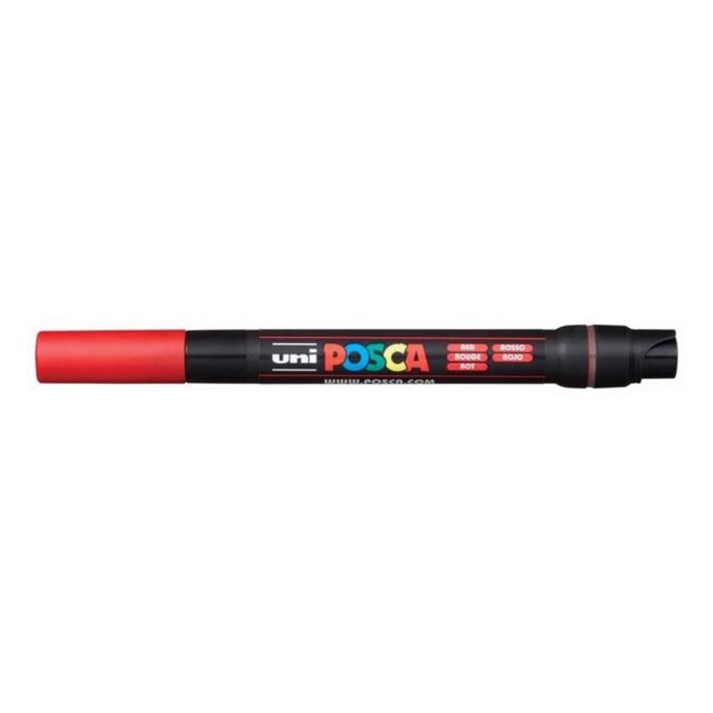 Uni Posca Marker 0.1-10.0mm Brush Tip Red PCF-350