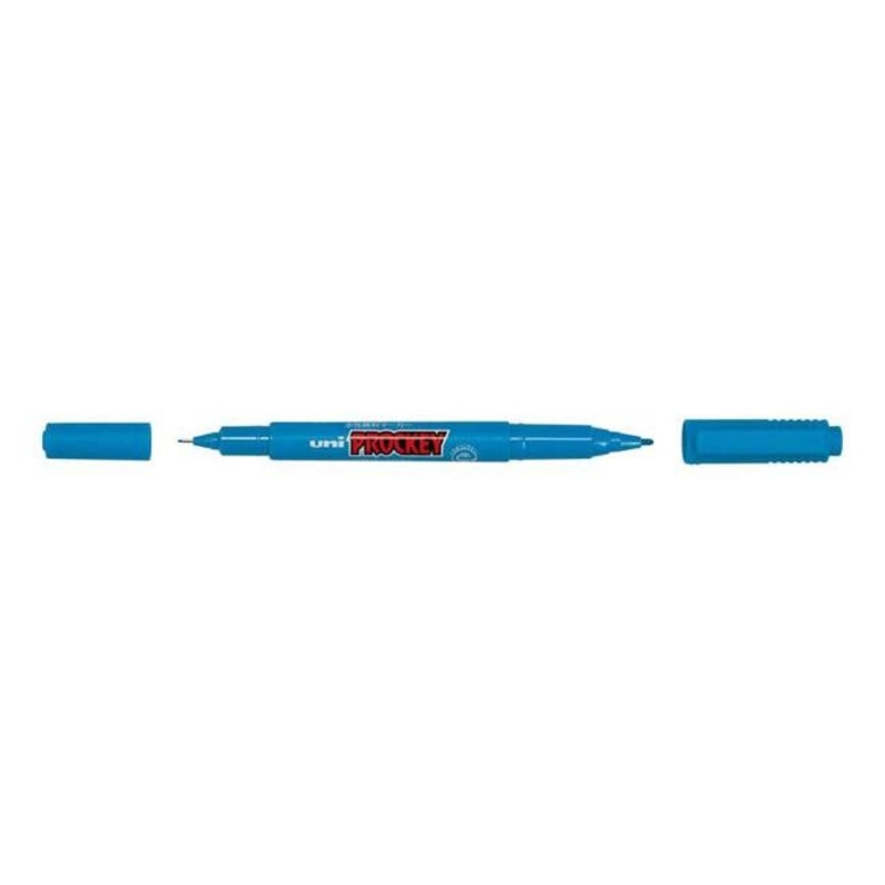 Uni Prockey Marker Dual Tip 0.4/0.9mm Light Blue PM-120