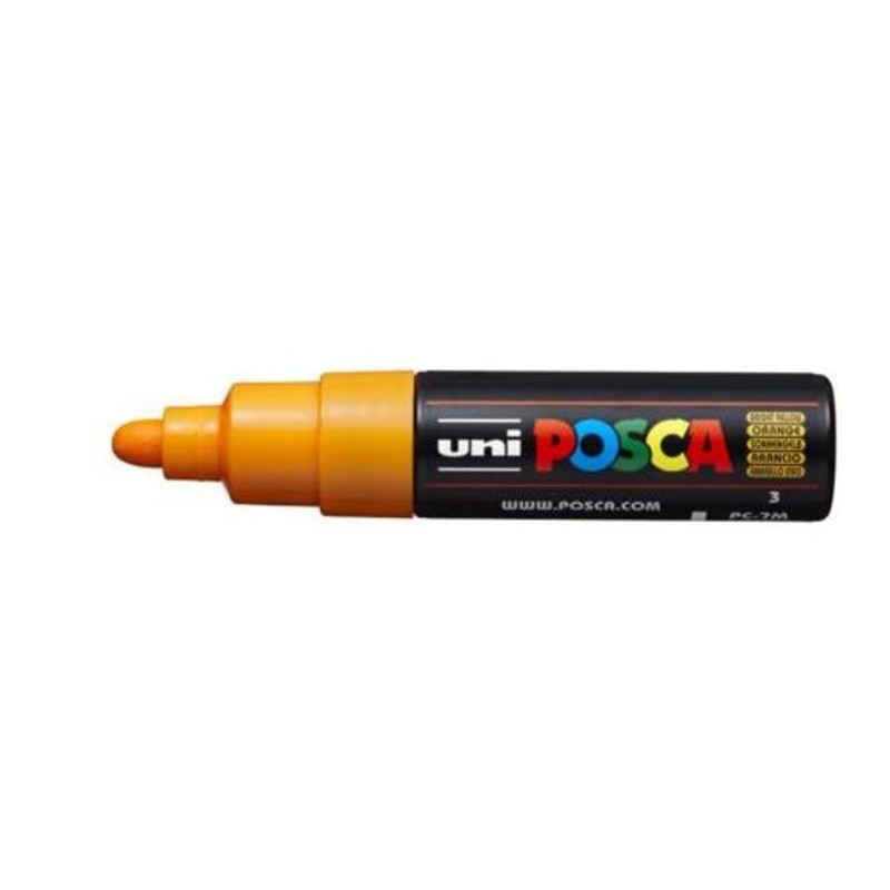 Uni Posca Marker 4.5-5.5mm Bold Bullet Bright Yellow PC-7M