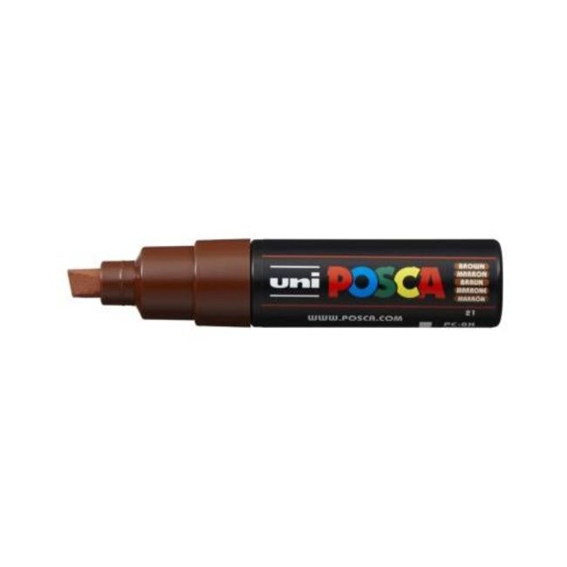 Uni Posca Marker 8.0mm Bold Chisel Brown PC-8K