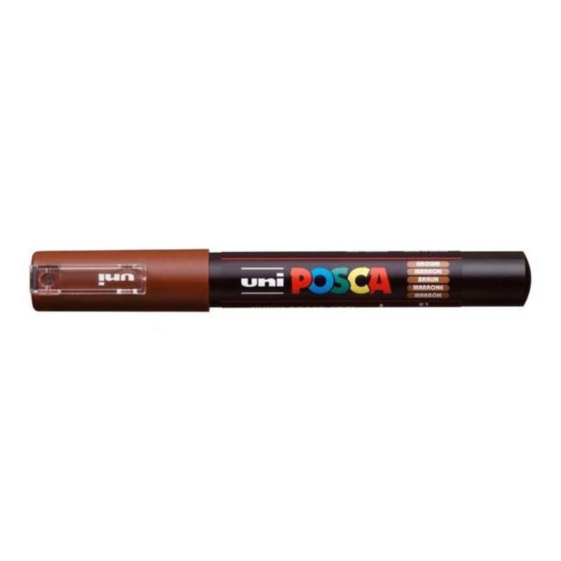 Uni Posca Marker 0.7mm Ultra-Fine Round Tip Brown PC-1M