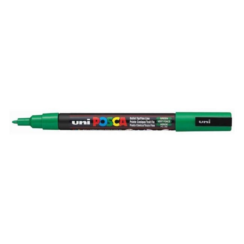 Uni Posca Marker 0.9-1.3mm Fine Green PC-3M