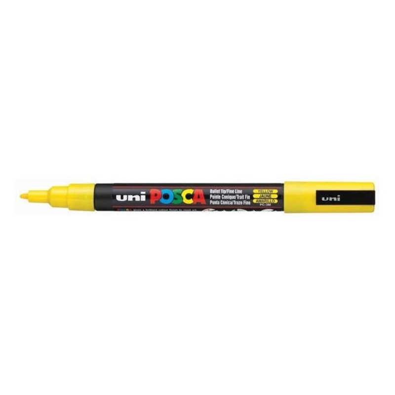 Uni Posca Marker 0.9-1.3mm Fine Yellow PC-3M