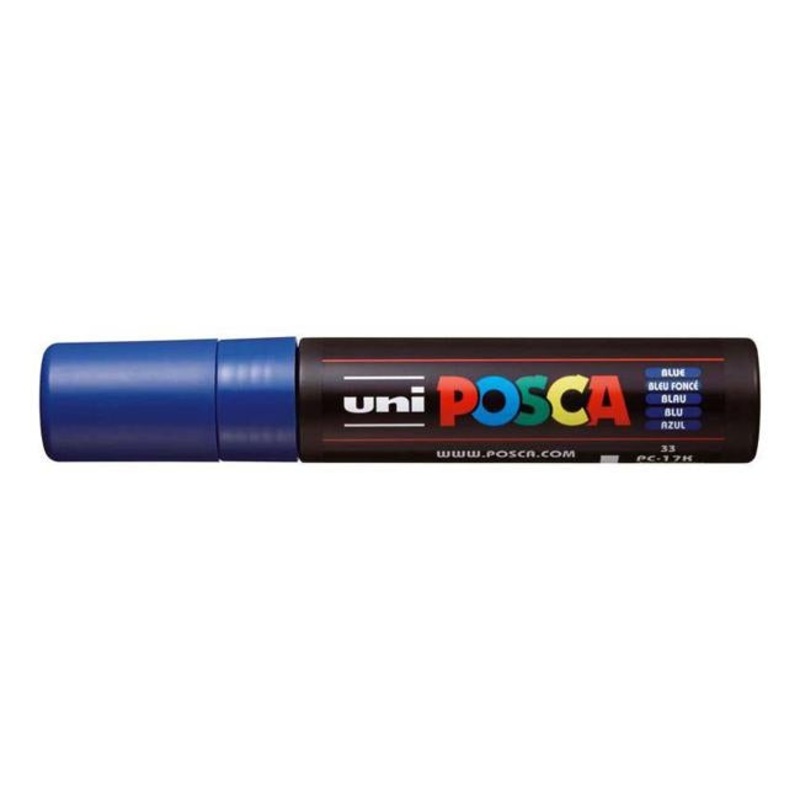 Uni Posca Marker 15.0mm Extra-Broad Chisel Blue PC-17K