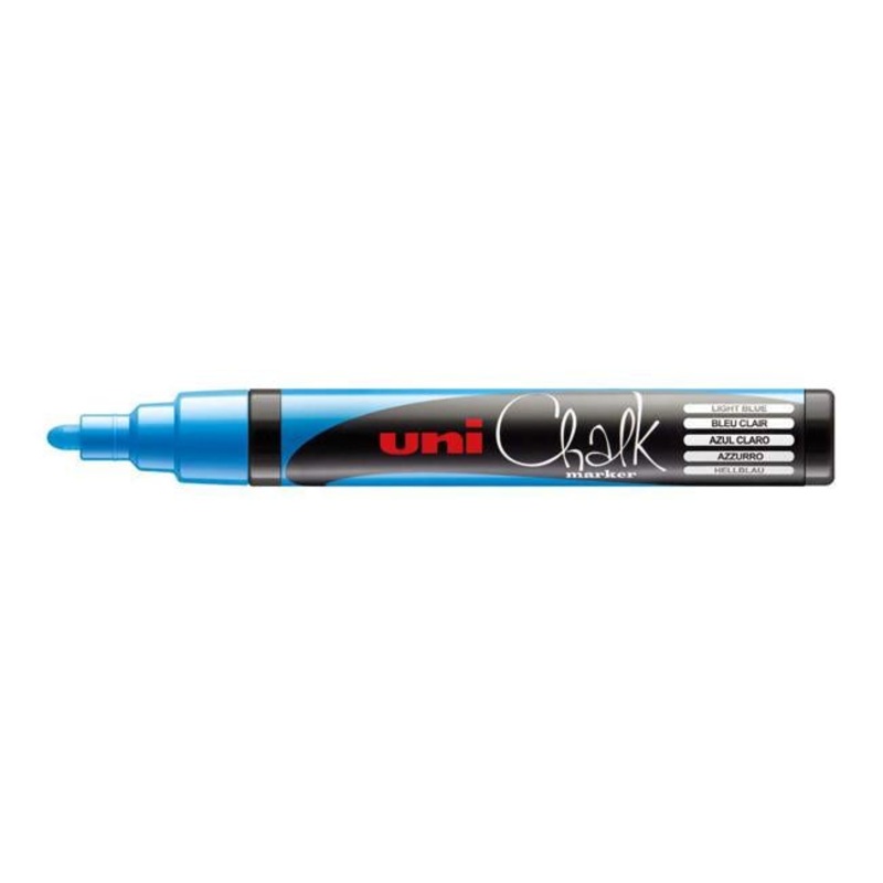Uni Chalk Marker 1.8-2.5mm Bullet Tip Light Blue PWE-5M