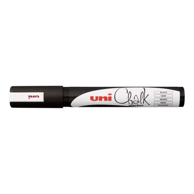 Uni Chalk Marker 1.8-2.5mm Bullet Tip Black PWE-5M