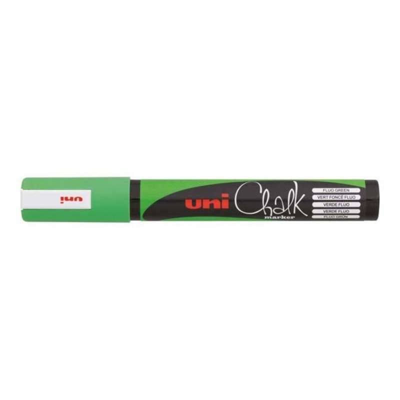 Uni Chalk Marker 1.8-2.5mm Bullet Tip Fluoro Green PWE-5M