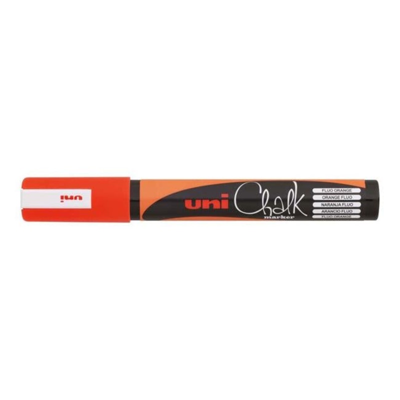 Uni Chalk Marker 1.8-2.5mm Bullet Tip Fluoro Orange PWE-5M