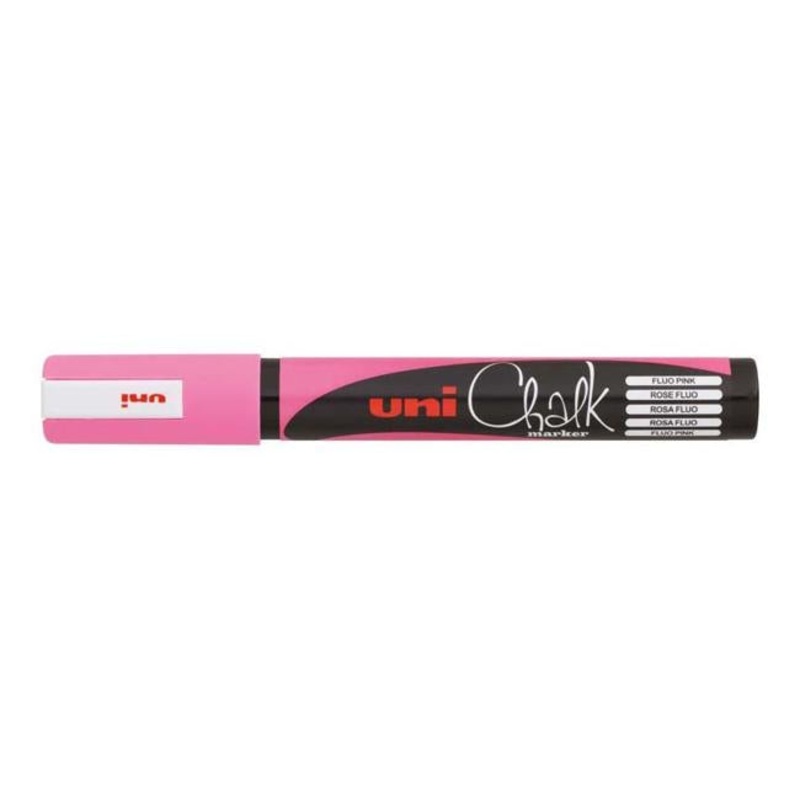 Uni Chalk Marker 1.8-2.5mm Bullet Tip Fluoro Pink PWE-5M