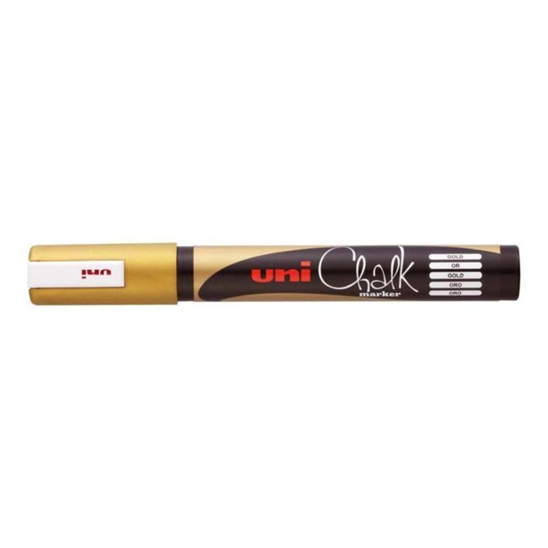 Uni Chalk Marker 1.8-2.5mm Bullet Tip Gold PWE-5M