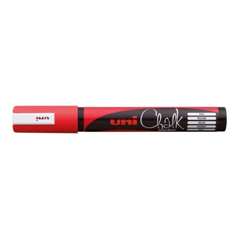 Uni Chalk Marker 1.8-2.5mm Bullet Tip Red PWE-5M