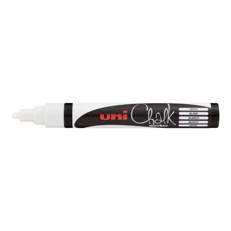Uni Chalk Marker 1.8-2.5mm Bullet Tip White PWE-5M