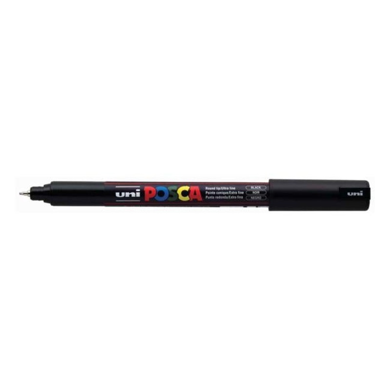 Uni Posca Marker 0.7mm Ultra-Fine Pin Tip Black PC-1MR