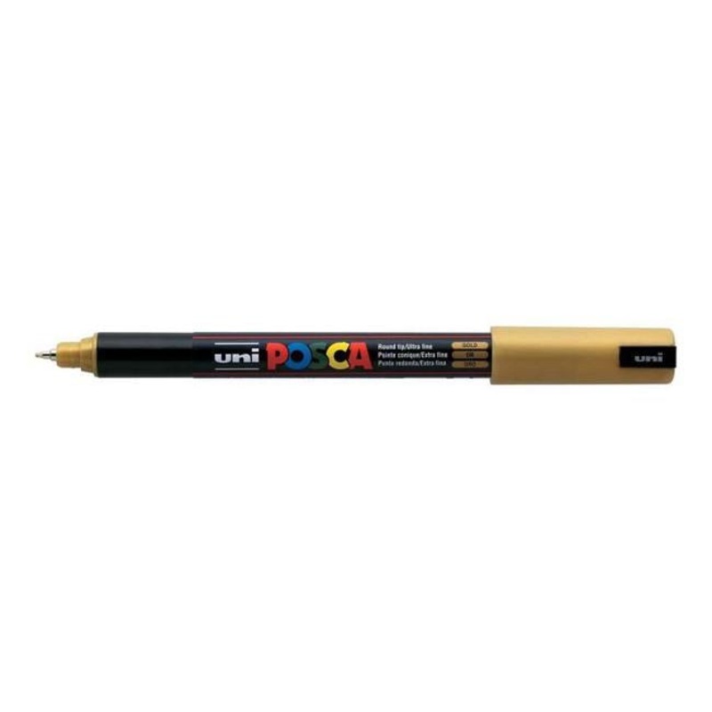 Uni Posca Marker 0.7mm Ultra-Fine Pin Tip Gold PC-1MR
