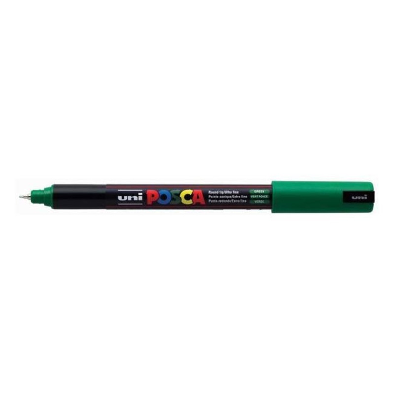 Uni Posca Marker 0.7mm Ultra-Fine Pin Tip Green PC-1MR