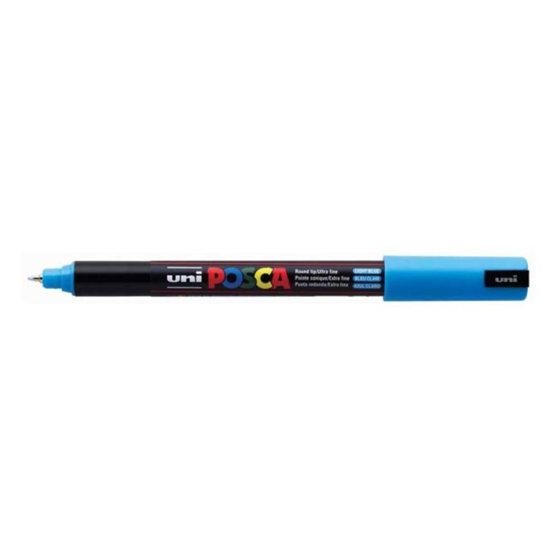 Uni Posca Marker 0.7mm Ultra-Fine Pin Tip Light Blue PC-1MR