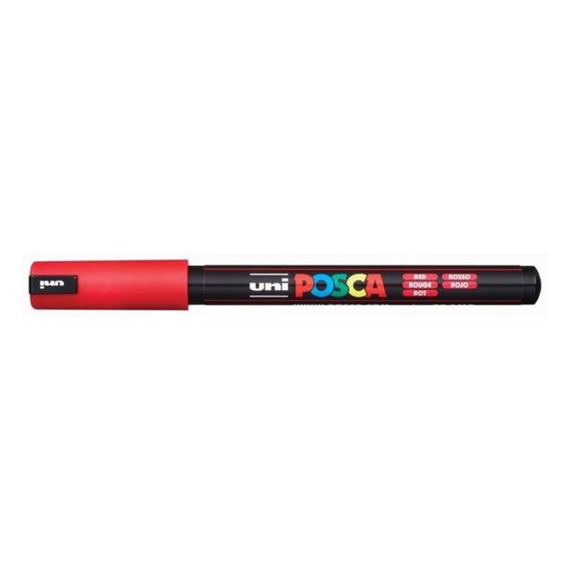 Uni Posca Marker 0.7mm Ultra-Fine Pin Tip Red PC-1MR