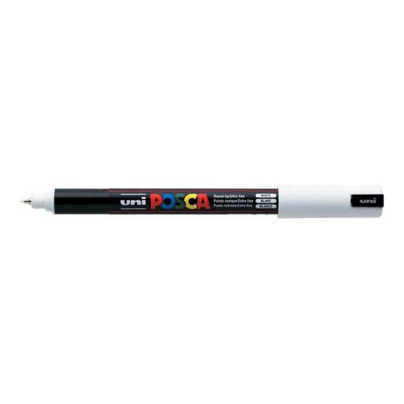 Uni Posca Marker 0.7mm Ultra-Fine Pin Tip White PC-1MR