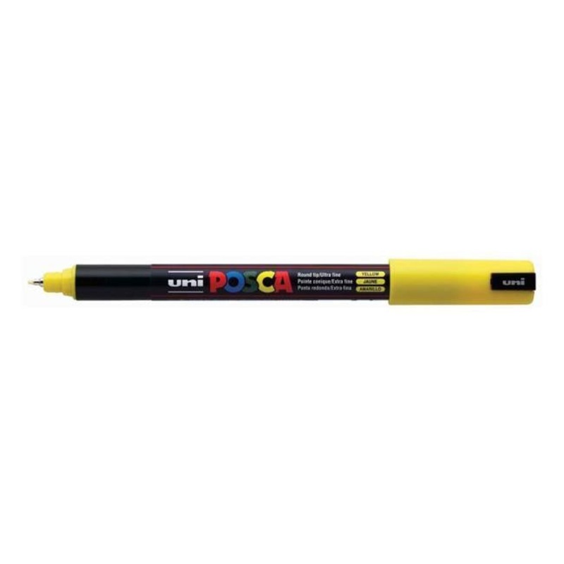 Uni Posca Marker 0.7mm Ultra-Fine Pin Tip Yellow PC-1MR