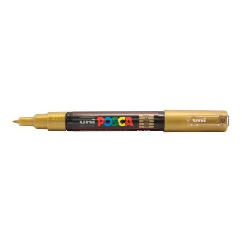 Uni Posca Marker 0.7mm Ultra-Fine Round Tip Gold PC-1M