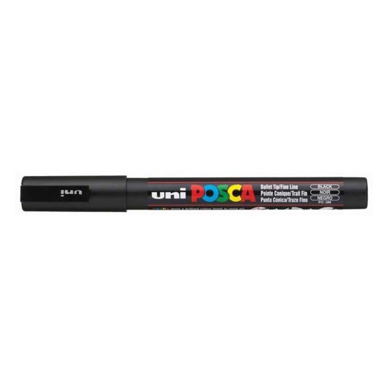 Uni Posca Marker 0.9-1.3mm Fine Black PC-3M