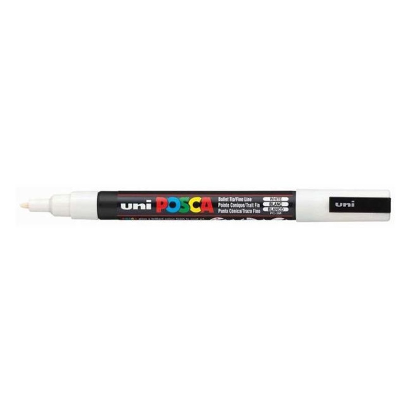 Uni Posca Marker 0.9-1.3mm Fine White PC-3M