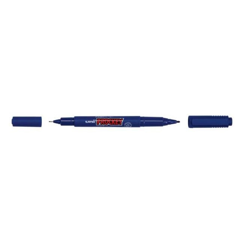 Uni Prockey Marker Dual Tip 0.4/0.9mm Blue PM-120