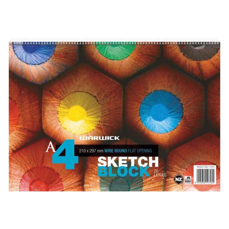 Warwick Pad A4 Spiral Sketch 20 Leaf 120gsm