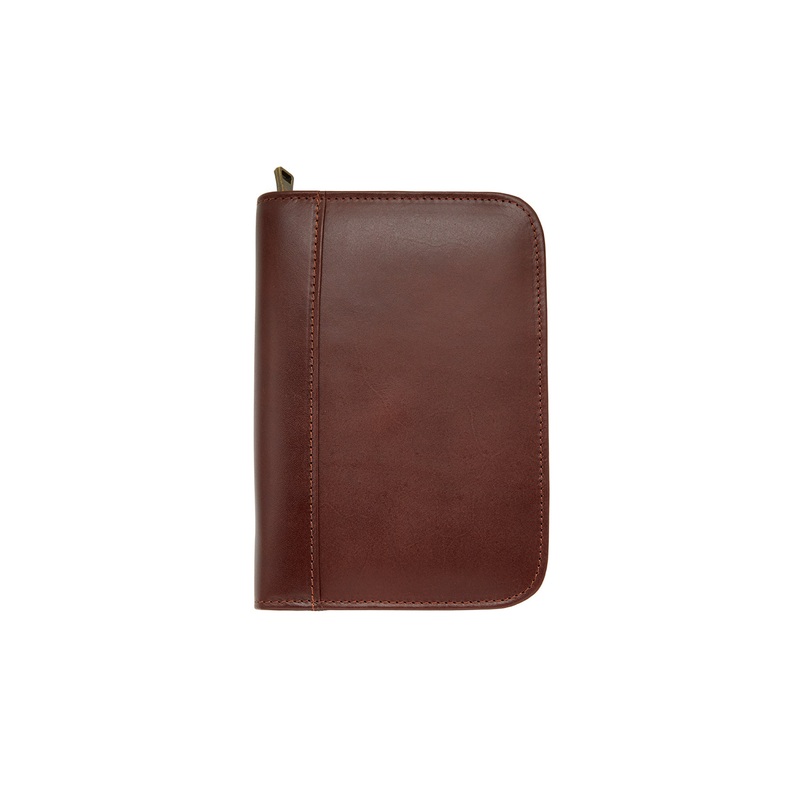Aston Leather 10 Slot Pen Case - Cognac
