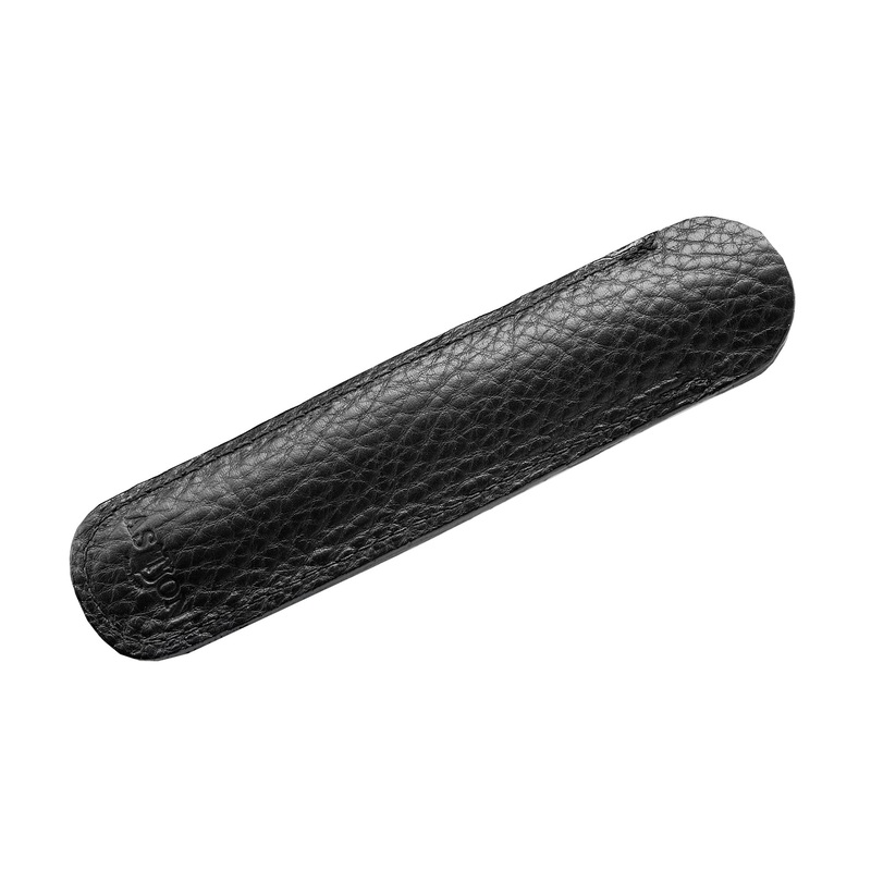 Aston Leather Single Slip Pen Pouch - Black