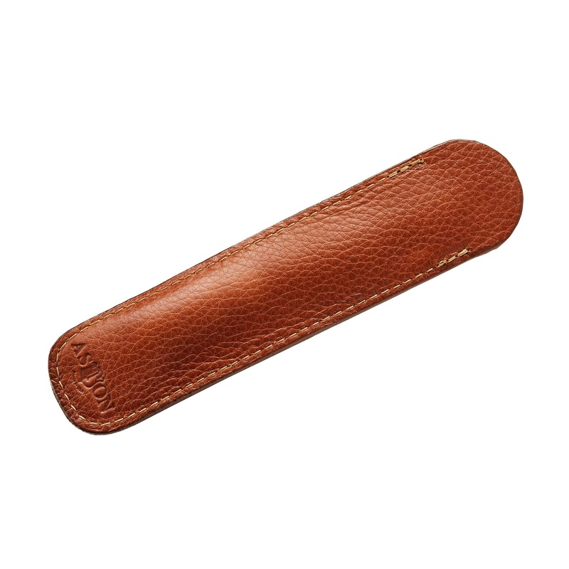 Aston Leather Single Slip Pen Pouch - Tan