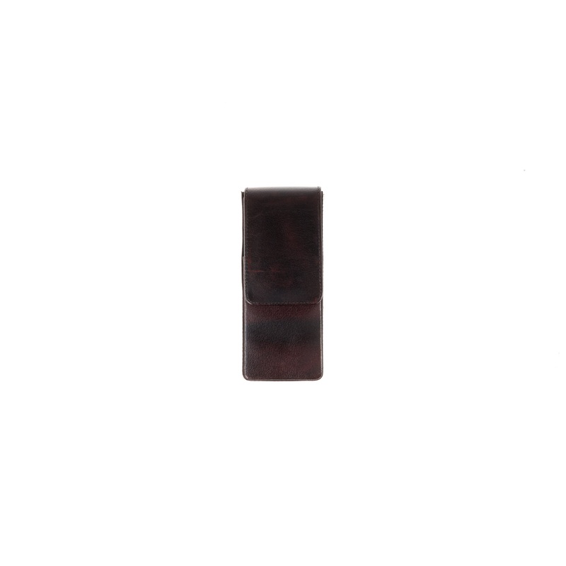 Girologio Triple Magnetic Closure Pen Case - Oxblood