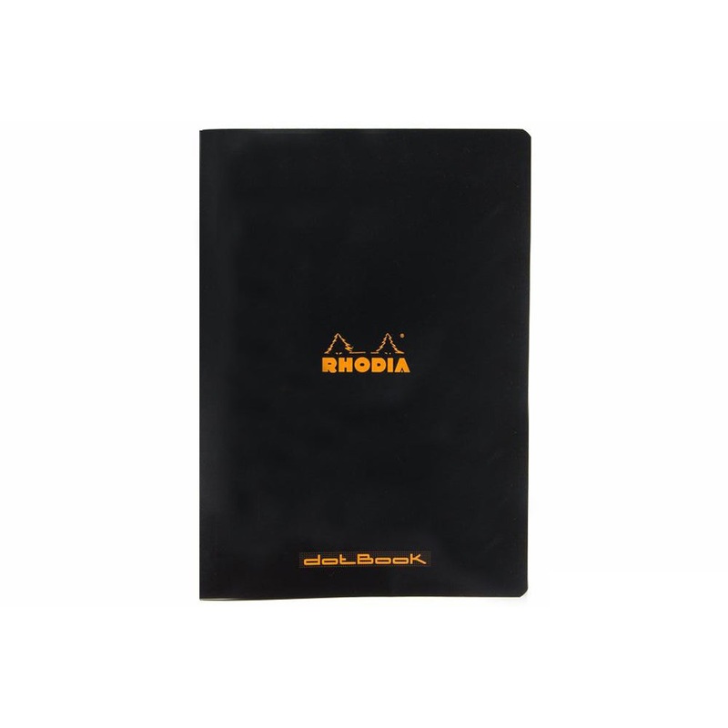 Rhodia Classic Side Staplebound A4 Notebook - Black, Dot Grid