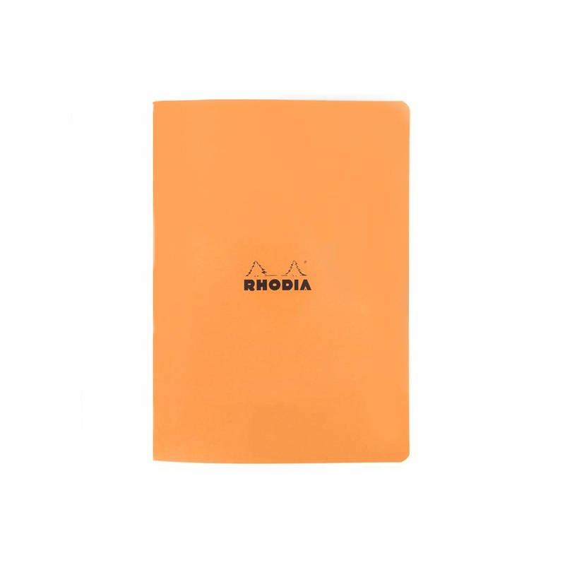 Rhodia Classic Side Staplebound A4 Notebook - Orange, Lined